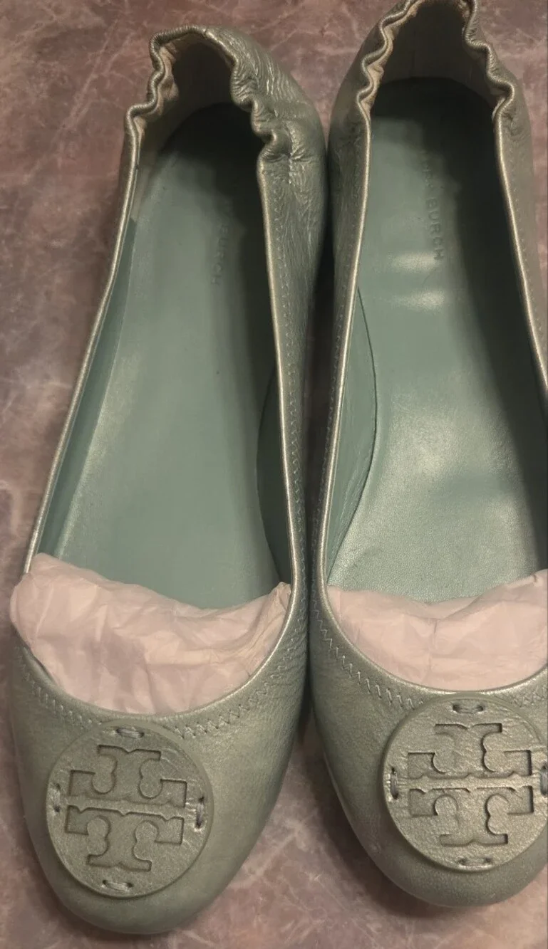 Tory Burch Audrey Blue Leather Ballet Flat